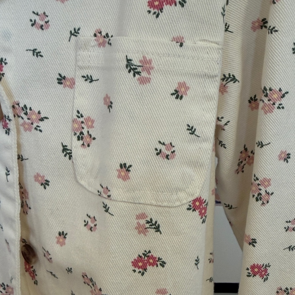 Floral Button-Up Shirt jacket - Picture 3 of 7